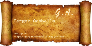 Gerger Arabella névjegykártya